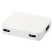   Gaia 4-port USB hub with USB-A and Type-C output and dual input - made from recycled plastic