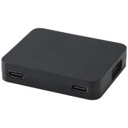   Gaia 4-port USB hub with USB-A and Type-C output and dual input - made from recycled plastic