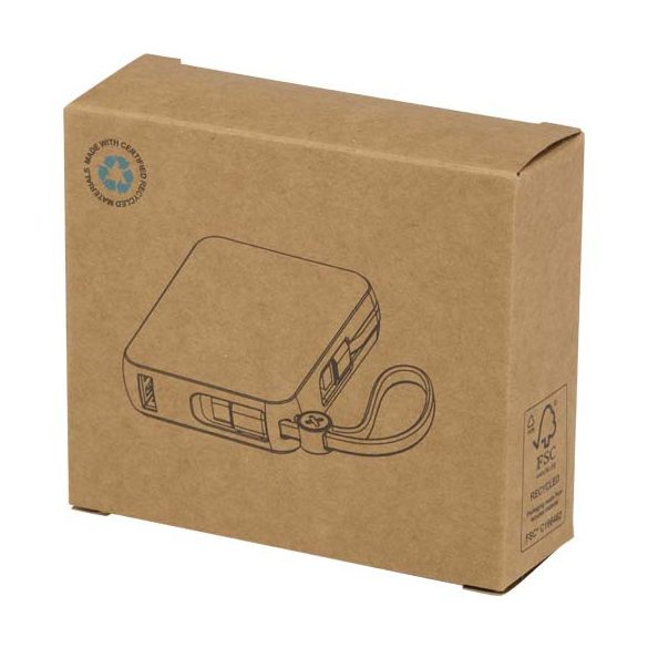 Acrux 10.000 mAh 35W tablet power bank with built in Type-C cable - made from recycled plastic