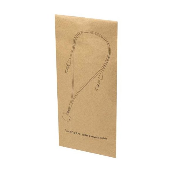 Funi recycled plastic smartphone lanyard with built-in data sync and 100W fast charge 5-in-1 cable