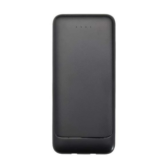 Adhil 10.000 mAh 10W recycled plastic power bank with 2 built-in cables