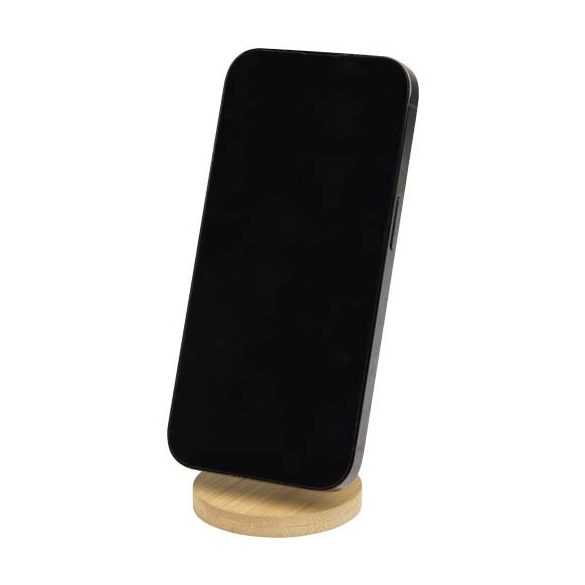Alcor recycled plastic foldeable magnetic phone stand with bamboo details