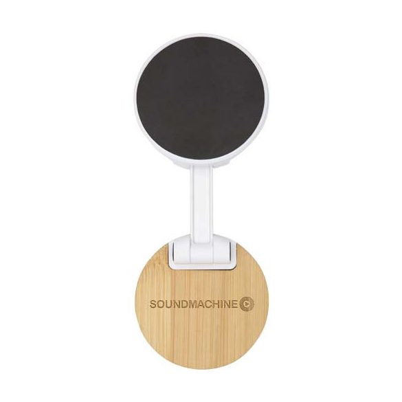 Alcor recycled plastic foldeable magnetic phone stand with bamboo details