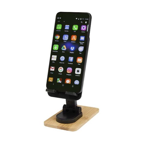 Alfirk recycled plastic foldeable desk phone stand with bamboo details