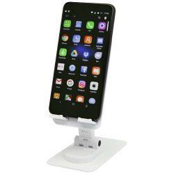   Alhena recycled plastic foldeable phone holder with metal desk stand