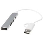   Alkaid 4-port recycled aluminium USB-A and Type-C hub with dual input