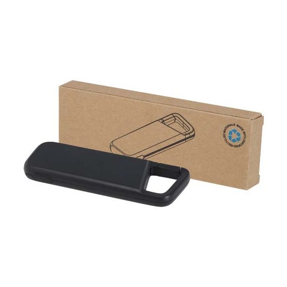 Alkes 5000 mAh 12W recycled plastic water resistant power bank with carabiner