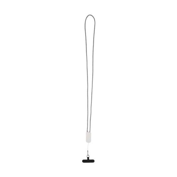 Anser recycled plastic smartphone lanyard with 27W 5-in-1 built-in cable
