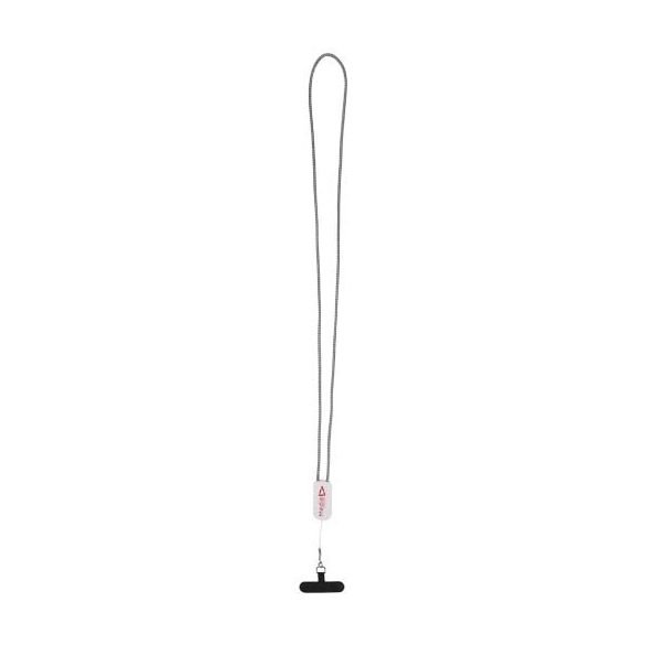 Anser recycled plastic smartphone lanyard with 27W 5-in-1 built-in cable