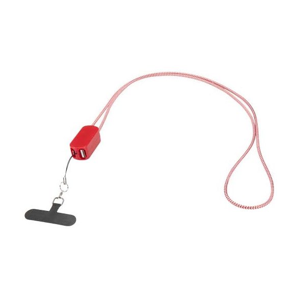 Anser recycled plastic smartphone lanyard with 27W 5-in-1 built-in cable