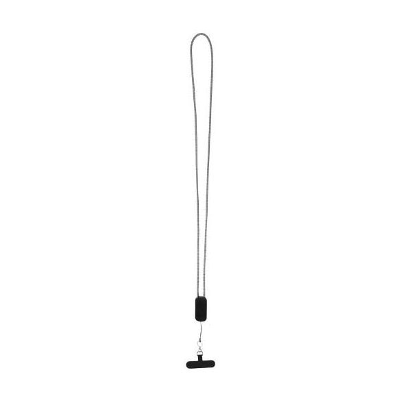 Anser recycled plastic smartphone lanyard with 27W 5-in-1 built-in cable