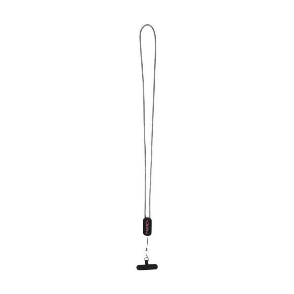 Anser recycled plastic smartphone lanyard with 27W 5-in-1 built-in cable
