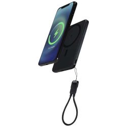   SMART 5000 mAh recycled plastic magnetic power bank with lanyard