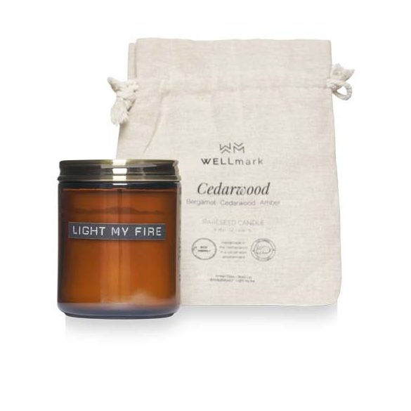 Wellmark cedar wood scented candle medium