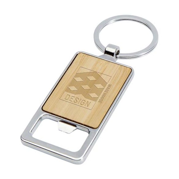 Snapper bamboo keychain with bottle opener