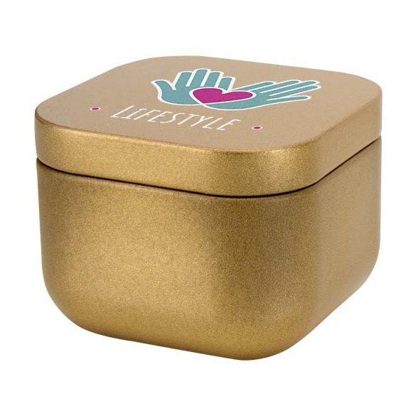 Tindra square tin candle with vanilla aroma