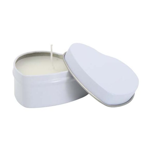 Blissful heart-shaped tin candle with vanilla aroma
