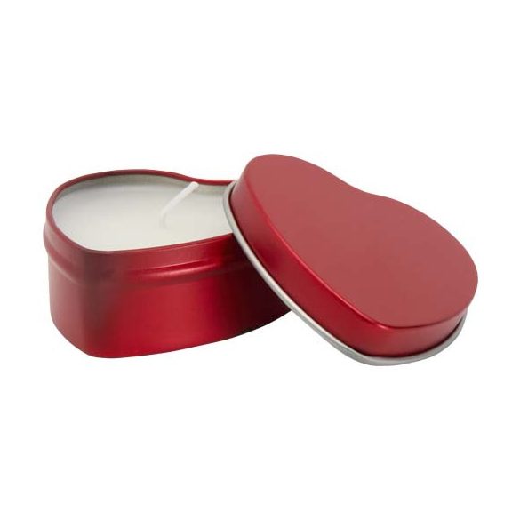 Blissful heart-shaped tin candle with vanilla aroma