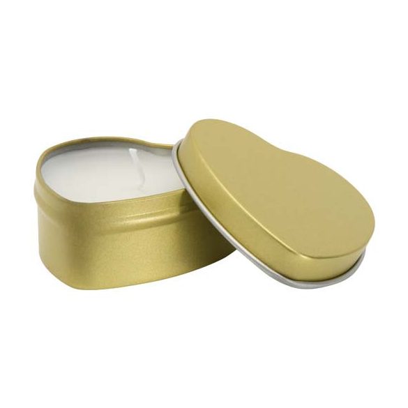 Blissful heart-shaped tin candle with vanilla aroma