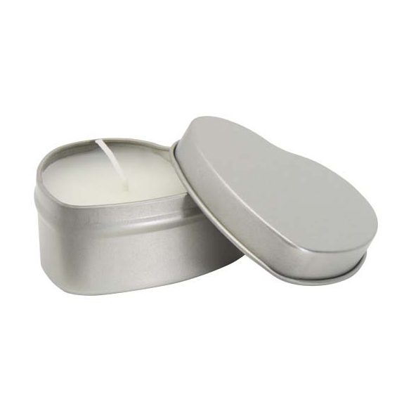Blissful heart-shaped tin candle with vanilla aroma