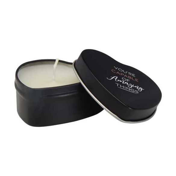 Blissful heart-shaped tin candle with vanilla aroma