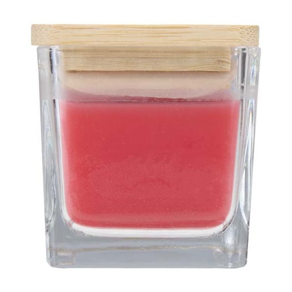 Ambra square glass candle with bamboo lid