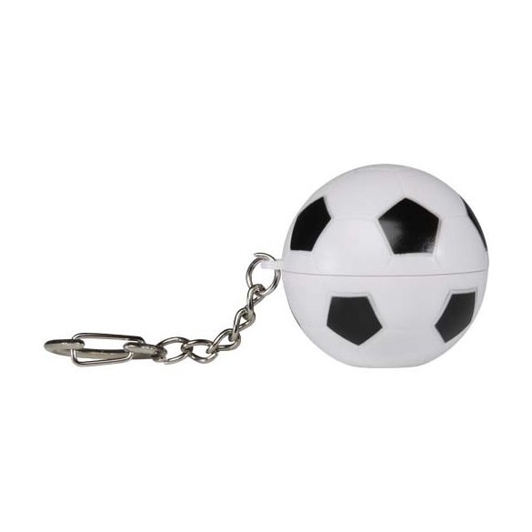 Rami football-shaped vanilla lip balm with SPF 15 and keychain