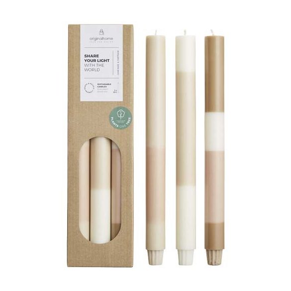 Originalhome layered limestone candles - set of 3