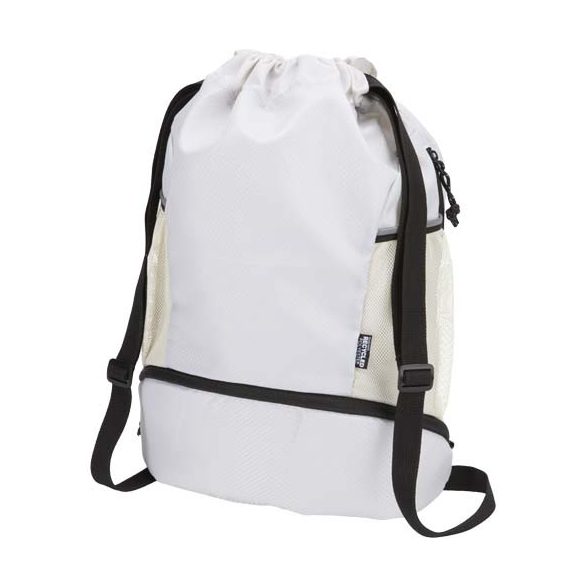 Nomad GRS recycled sports drawstring bag with bottom compartment 18L