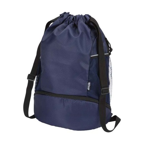 Nomad GRS recycled sports drawstring bag with bottom compartment 18L