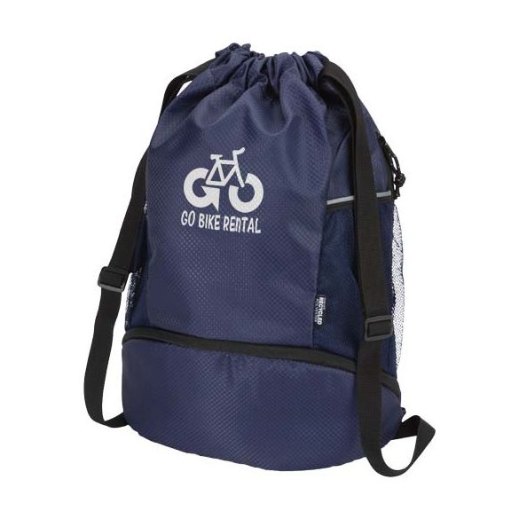 Nomad GRS recycled sports drawstring bag with bottom compartment 18L
