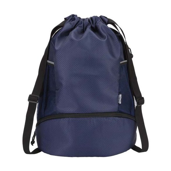 Nomad GRS recycled sports drawstring bag with bottom compartment 18L