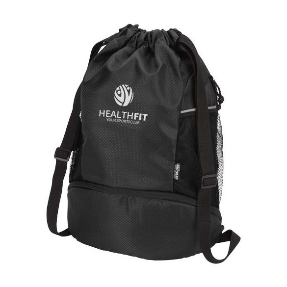 Nomad GRS recycled sports drawstring bag with bottom compartment 18L