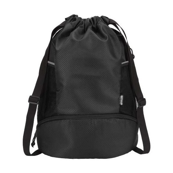 Nomad GRS recycled sports drawstring bag with bottom compartment 18L