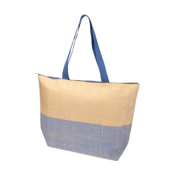 Rhythm straw paper large zipped tote bag 21L