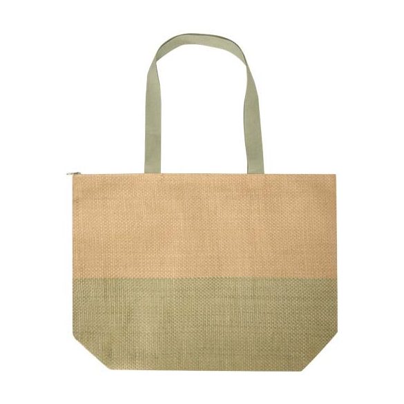 Rhythm straw paper large zipped tote bag 21L