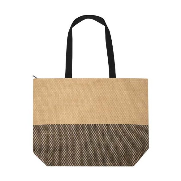 Rhythm straw paper large zipped tote bag 21L