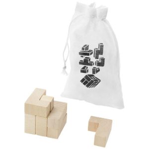 Solfee wooden squares brain teaser with pouch