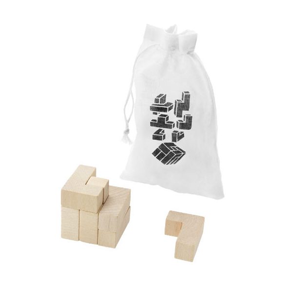 Solfee wooden squares brain teaser with pouch