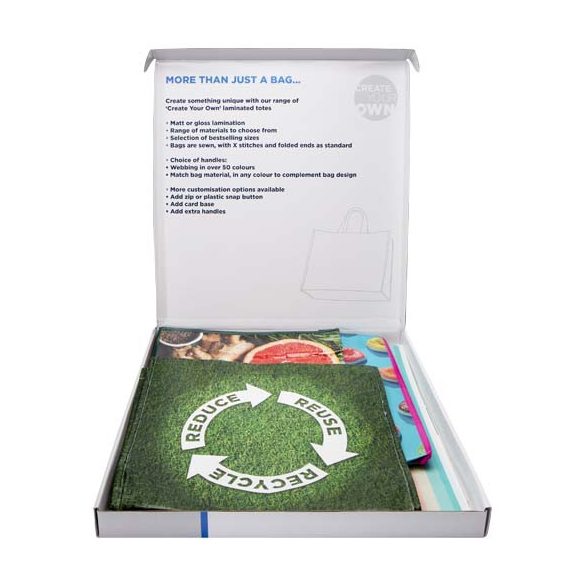 Laminated totes sample box