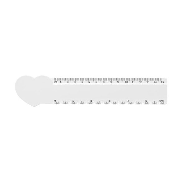 Tait 15 cm heart-shaped recycled plastic ruler