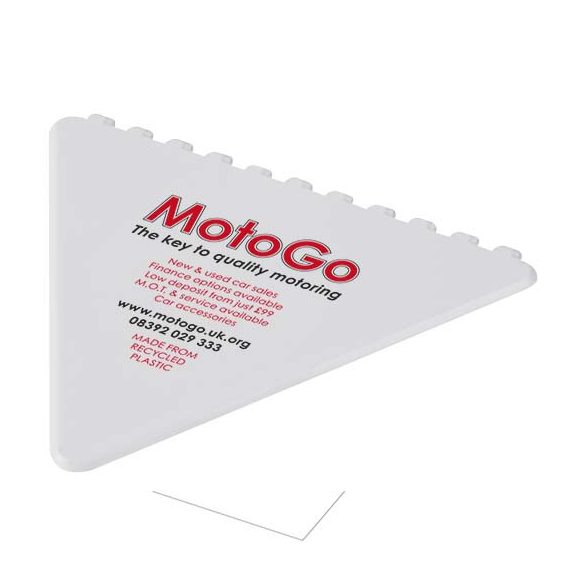Frosty triangular recycled plastic ice scraper
