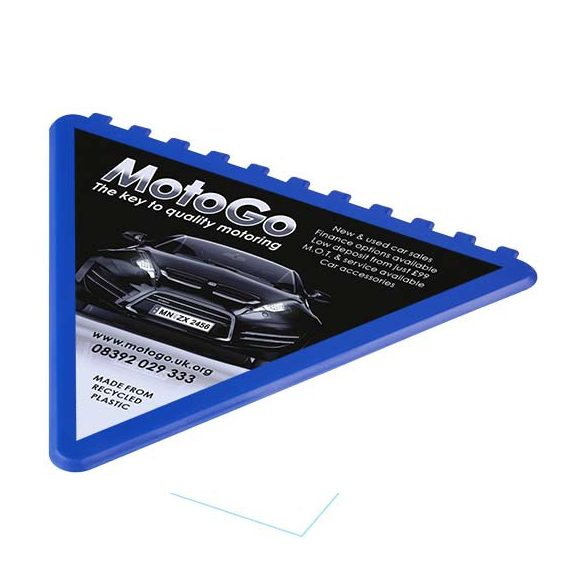 Frosty triangular recycled plastic ice scraper