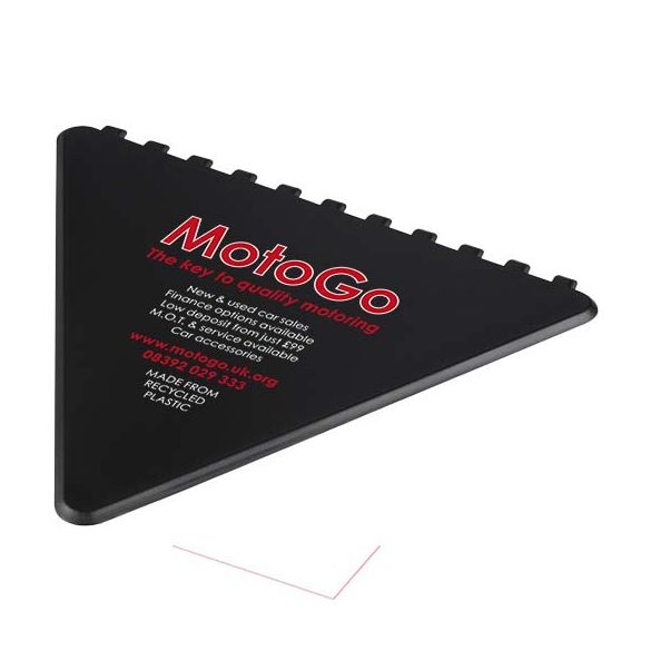 Frosty triangular recycled plastic ice scraper