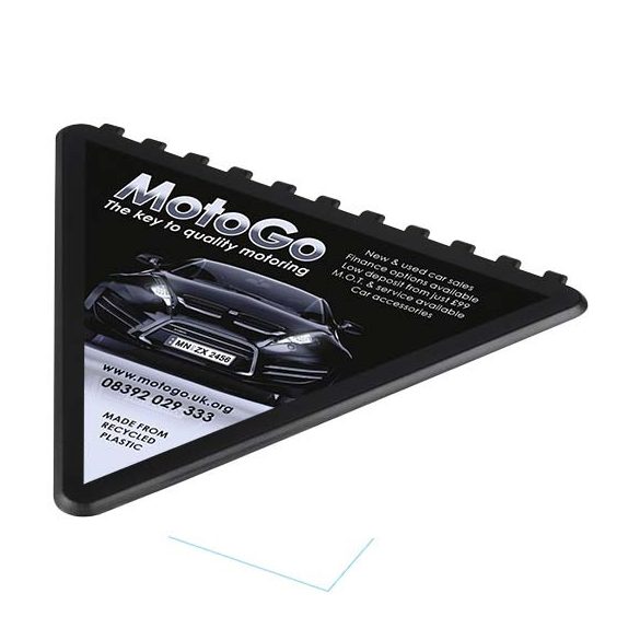 Frosty triangular recycled plastic ice scraper