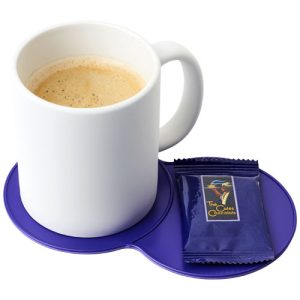 Bit-on-the-side plastic coaster