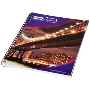 Desk-Mate® A5 spiral notebook with printed back cover