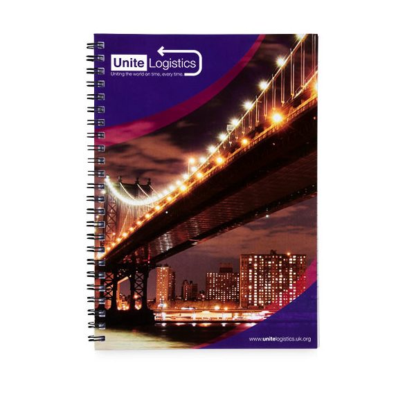 Desk-Mate® A5 spiral notebook with printed back cover