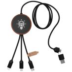   SCX.design C40 5-in-1 rPET light-up logo charging cable and 10W charging pad