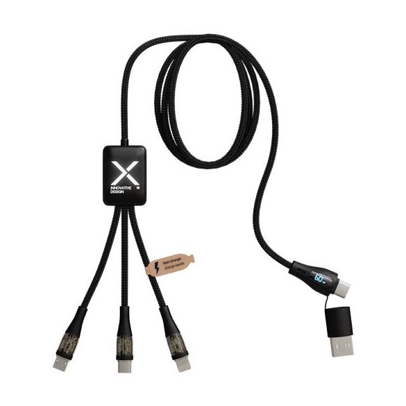 SCX.design C51 60W 5-in-1 rPET fast charging cable with display